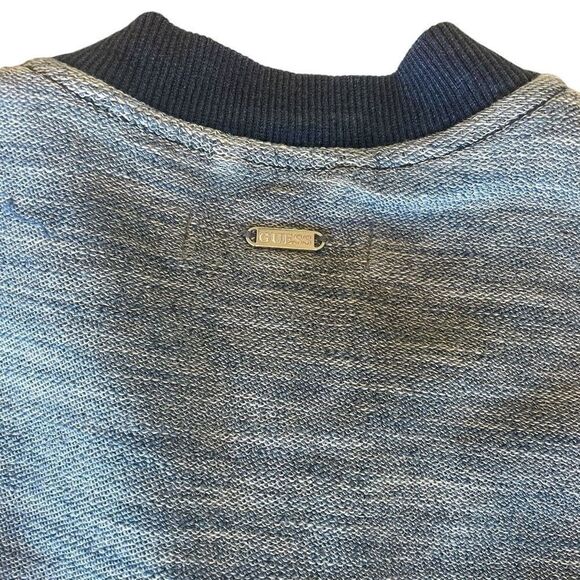 Vtg Guess Blue Snap Up Front Varsity Jacket Women’s Size Small Cotton Pockets - Picture 4 of 5